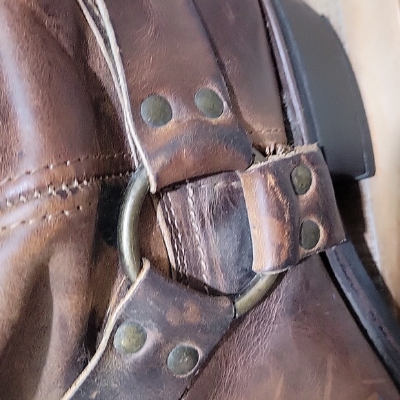 FRYE Women's Harness Boots Rustic Brown Low Heeled, Sz 10, Western, Moto, Biker - Picture 7 of 11